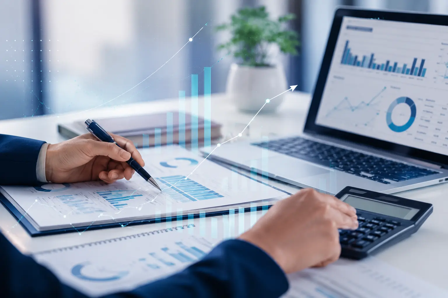 Análisis de documentos contables con calculadora y herramientas digitales